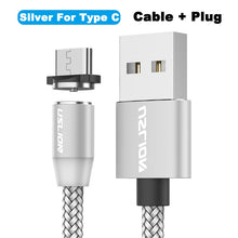 Load image into Gallery viewer, USLION 2M Fast Charging Magnetic Cable Micro USB Type C Charger For iPhone XS X 8 7 Samsung S10 9 Magnet Android Phone Cable 3M
