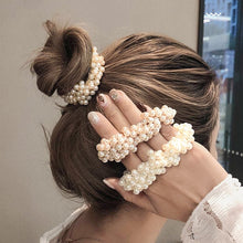 Load image into Gallery viewer, 14 Colors Woman Elegant Pearl Hair Ties Beads Girls Scrunchies Rubber Bands Ponytail Holders Hair Accessories Elastic Hair Band
