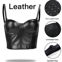 Load image into Gallery viewer, corset gothic steampunk Sexy bustier Corsets Leather Bra Tops Gothic Push Up Bra Fashion Party Bra Club tops Slimming Underwear

