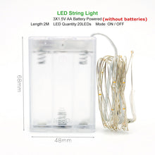 Load image into Gallery viewer, 2M 5M 10M LED String lights Silver Wire Christmas Garlands Festoon led Fairy Light Christmas Decorations for Home Room Tree

