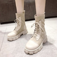 Load image into Gallery viewer, Women Boots Black Sock Boots 2020 New Punk Gothic Women's Ankle Shoes Platform Shoes Women White Sock Boots Cool Ladies
