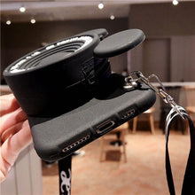 Load image into Gallery viewer, 3D Camera Cartoon Coin Bags Soft Silicon Phone Case For iPhone 12 11 Pro XS Max X 8 7 6s Plus SE 2020 XR Cover With Lanyard

