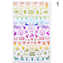 Load image into Gallery viewer, 1Pcs 3D Nail Sticker Christmas Holographics Snowflake For Gold Silver Nail Art Stickers DIY Nail Art Decoration Decals
