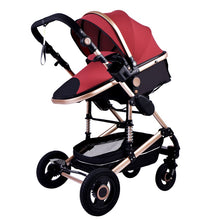 Load image into Gallery viewer, Luxurious Baby Stroller 3 in 1 Portable Travel Baby Carriage Folding Prams Aluminum Frame High Landscape Car for Newborn Baby
