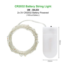 Load image into Gallery viewer, 2M 5M 10M LED String lights Silver Wire Christmas Garlands Festoon led Fairy Light Christmas Decorations for Home Room Tree
