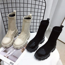 Load image into Gallery viewer, Women Boots Black Sock Boots 2020 New Punk Gothic Women's Ankle Shoes Platform Shoes Women White Sock Boots Cool Ladies
