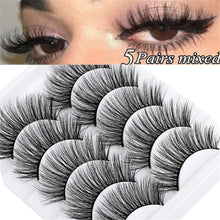Load image into Gallery viewer, 5 pairs 5D Mink Eyelashes Natural False Eyelashes Lashes Soft Fake Eyelashes Extension Makeup Wholesale

