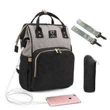 Load image into Gallery viewer, Diaper Bag USB Large Capacity Nappy Bag Waterproof Maternity Travel Backpack Designer Nursing Bag Baby Care Stroller Handbag New
