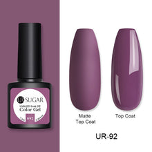 Load image into Gallery viewer, UR SUGAR 7.5ml Matte Nail Gel Polish Purple Series Hybrid Varnish Nail Art Semi Permanent UV Gel Varnish Soak Off Matte Top Coat
