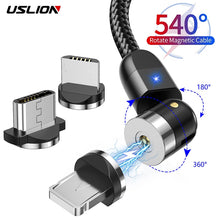 Load image into Gallery viewer, USLION 2020 New 540 Degree Rotate Magnetic Cable Micro USB Type C Cable Magnetic Charging Cable For iPhone 11 Pro Max Data Line
