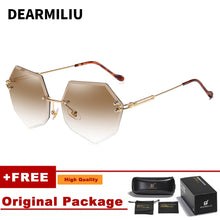 Load image into Gallery viewer, DEARMILIU Brand Designer Round Sunglasses Women Oversized Polygon 2020 Gradient Brown Pink Rimless sun glasses For female UV400
