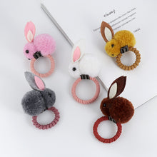 Load image into Gallery viewer, Cute animal hair ball rabbit hair ring female rubber band elastic hair bands Korean headwear children hair Accessories ornaments
