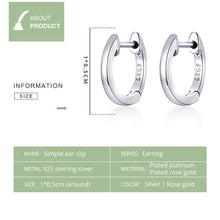 Load image into Gallery viewer, [FIRST 1 HOUR, BUY 4 SAVE 10%] bamoer Sterling Silver 925 Hoop Earrings for Women Tiny Ear Hoops Rose Gold Color SCE808
