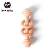 Load image into Gallery viewer, Let's Make Baby Toys Teether Wooden Rattles Bracelet Pacifier Chain Rodent Beading Beech Musical Newborn Bear 2pcs/set Bed Bell

