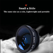 Load image into Gallery viewer, phone lens Fisheye 0.67x Wide Angle Zoom lens fish eye 6x macro lenses Camera Kits with Clip lens on the phone for smartphone

