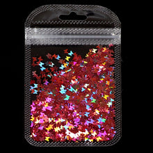 Load image into Gallery viewer, Holographic Butterfly Heart Nail Art Glitter Micro Laser Star Flakes 3D Silver Gold Sequins Polish Manicure Nail Decoration
