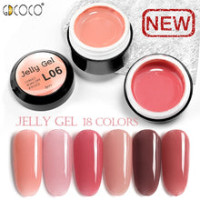 Load image into Gallery viewer, GDCOCO New Arrival Jelly Gel Nude Color Nail Gel Polish Glitter Color Transparent Clear Nail Varnish Soak off UV LED Gel Varnish
