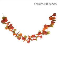 Load image into Gallery viewer, 1.75m Home Autumn Decoration Leaves Garland Artificial  Maple Leaf Vine Fake Foliage String Thanksgiving Christmas Garden Decor
