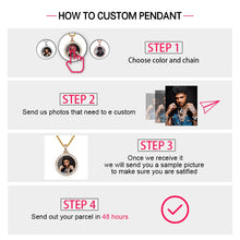 Load image into Gallery viewer, Hot Custom Make Photos Rotating Double-sided Medallions Pendant Necklace AAA Cubic Zircon Tennis Chain For Men's Hip Hop Jewelry
