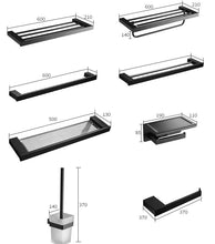 Load image into Gallery viewer, Tuqiu Bathroom Accessories Corner Shellf Paper Holder,Towel Holder,Towel Rack,Toilet Brush Holder Black Square Bathroom Hardware
