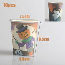 Load image into Gallery viewer, Halloween Decoration Supplies Tablecloths Straws Paper Plates Paper Cups Halloween Party Supplies Halloween Door Falg HY1
