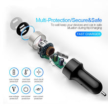 Load image into Gallery viewer, Lovebay 3.1A LED Display Dual USB Car Charger Universal Mobile Phone Aluminum Car-Charger for Xiaomi Samsung iPhone 11 Pro Max
