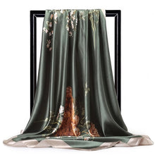 Load image into Gallery viewer, Silk Scarf Women Print hair neck Square Scarves Office Ladies Shawl Bandanna 90*90cm Muslim Hijab Handkerchief muffler foulard
