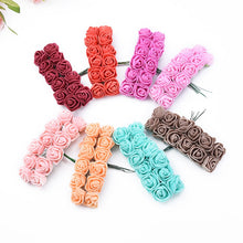Load image into Gallery viewer, 72/144 Pieces Cheap artificial flowers MINI foam teddy bear of rose bouquet vase for home decor wedding decorative flower wreath

