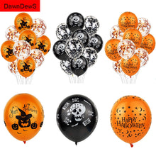 Load image into Gallery viewer, Scary Halloween Pumpkin Ghost Spider Confetti Balloon Latex Happy Halloween Decoration Kids Air Baloons Birthday Party Supplies
