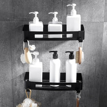 Load image into Gallery viewer, Tuqiu Bathroom Accessories Corner Shellf Paper Holder,Towel Holder,Towel Rack,Toilet Brush Holder Black Square Bathroom Hardware
