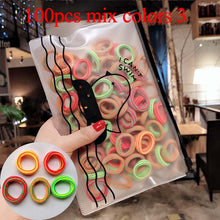 Load image into Gallery viewer, 50/100pcs/Set Girls Colorful Nylon Small Elastic Hair Bands Children Ponytail Holder Scrunchie Headband Kids Hair Accessories
