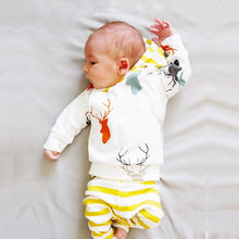 Load image into Gallery viewer, 6 Styles New Spring Cute Newborn Baby Boy Clothes Sets Long Sleeve T-shirt+Pants Lovely Cartoon Printed Boutique Cotton Baby Set
