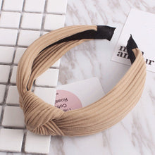Load image into Gallery viewer, Knot Cross Tie Solid 1 PC Fashion Hair Band Hairband Knitted rib Girls Bow Hoop Hair Accessories Velvet Twist Headband
