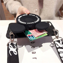 Load image into Gallery viewer, 3D Camera Cartoon Coin Bags Soft Silicon Phone Case For iPhone 12 11 Pro XS Max X 8 7 6s Plus SE 2020 XR Cover With Lanyard
