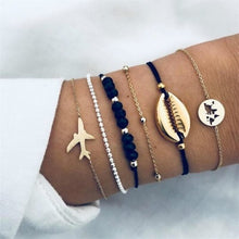 Load image into Gallery viewer, DIEZI Bohemian Handmade Weave Heart Long Tassel Bracelet Sets Women 2018 New Grey Rope Chain Bracelets Jewelry Christmas Gift

