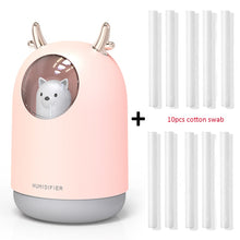 Load image into Gallery viewer, Home Appliances USB Humidifier 300ml Cute Pet Ultrasonic Cool Mist Aroma Air Oil Diffuser Romantic Color LED Lamp Humidificador
