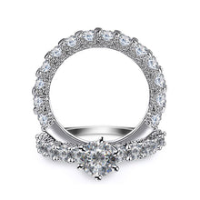 Load image into Gallery viewer, Crystal Female Zircon Wedding Ring Set Fashion Silver Color Bridal Sets Jewelry Promise Love Engagement Rings For Women

