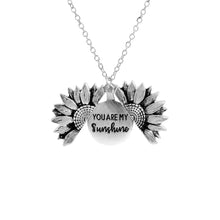 Load image into Gallery viewer, 2019 New Women Gold Necklace You are my sunshine Open Locket Sunflower Pendant Necklace Men Gifts Free Dropshipping
