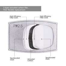 Load image into Gallery viewer, Tcare Fashion Cotton Face Mask Respirator Washable Reusable Mouth Masks + 2Pcs Activated Carbon Filter PM2.5 for Men Women

