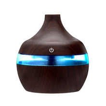 Load image into Gallery viewer, 300ML USB Air Humidifier Electric Aroma Diffuser Mist Wood Grain Oil Aromatherapy Mini Have 7 LED Light For Car Home Office
