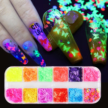 Load image into Gallery viewer, 12 Grid/Set Holographic Nail Glitter Sequins Sparkly 3D Thin Butterfly Flakes Polish Decor for Nail Art Accessories LA1558-1
