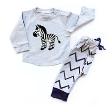 Load image into Gallery viewer, 6 Styles New Spring Cute Newborn Baby Boy Clothes Sets Long Sleeve T-shirt+Pants Lovely Cartoon Printed Boutique Cotton Baby Set
