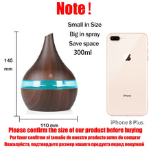 Load image into Gallery viewer, 300ml USB Air Humidifier Electric Aroma Air Diffuser Essential Oil Wood Ultrasonic Aromatherapy Cool Mist Maker for Home Car
