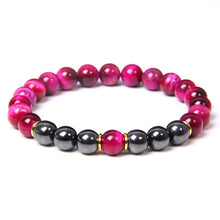 Load image into Gallery viewer, Buddha Bracelet Men Red Tiger Eye Natural Stone 8mm Black Obsidian Hematite Beads Elastic Charm Bracelets Homme Jewelry Gift
