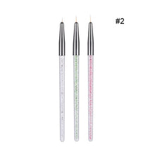 Load image into Gallery viewer, 3Pcs/Set UV Gel Drawing Painting Nail Liner Brush Acrylic Nail Pen French Nail Mixed Colors Gourd Handle Nail Art DIY Tools

