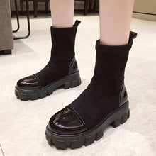 Load image into Gallery viewer, Women Boots Black Sock Boots 2020 New Punk Gothic Women's Ankle Shoes Platform Shoes Women White Sock Boots Cool Ladies
