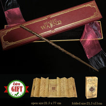 Load image into Gallery viewer, 32 Kinds of Metal Core Potter Magic Wands Cosplay Dumbledore Voldemort Lucius Malfoy Harried Magical Wand Ribbon Box with Gifts
