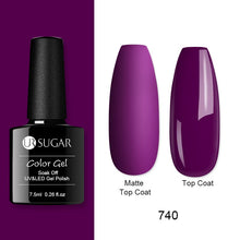 Load image into Gallery viewer, UR SUGAR 7.5ml Matte Nail Gel Polish Purple Series Hybrid Varnish Nail Art Semi Permanent UV Gel Varnish Soak Off Matte Top Coat
