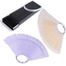 Load image into Gallery viewer, 1Set False Nail Tips Fan Nature Clear Black Finger Nail Display Card Nail Art Practice Acrylic UV Gel Polish Tool Manicure JI386
