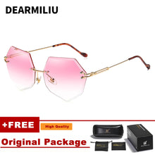 Load image into Gallery viewer, DEARMILIU Brand Designer Round Sunglasses Women Oversized Polygon 2020 Gradient Brown Pink Rimless sun glasses For female UV400

